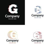 Buchstabe g großes Logo-Pack-Design kreatives modernes Logo-Design für Ihr Unternehmen vektor