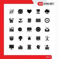 25 kreative Symbole moderne Zeichen und Symbole für die Computertastatur Schalter Computer beliebte editierbare Vektordesign-Elemente vektor