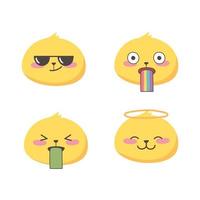 Social Media Emoji Ausdrücke steht vor Cartoon-Sammlung vektor