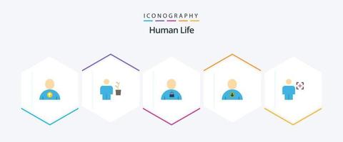 menschliches 25 flaches Symbolpaket einschließlich Körper. Benutzer. Benutzerbild. nächste. entsperrt vektor