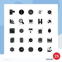 Stock Vector Icon Pack mit 25 Linienzeichen und Symbolen für Pfeilfeder Autokalligrafie Schrägstrich editierbare Vektordesign-Elemente