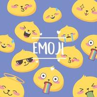 Social Media Emoji Ausdrücke Gesichter Gefühl Cartoon vektor