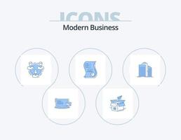 modernes Geschäft blau Icon Pack 5 Icon Design. Sozial. Hierarchie. Produktveröffentlichung. Kommunikation. Mannschaft vektor