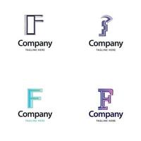 brev f stor logotyp packa design kreativ modern logotyper design för din företag vektor