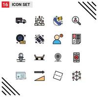 16 kreativ ikoner modern tecken och symboler av klocka Sök ring upp människor hitta redigerbar kreativ vektor design element
