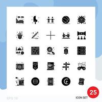 uppsättning av 25 modern ui ikoner symboler tecken för sport korg is grädde boll vänskap redigerbar vektor design element