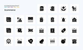 25 E-Commerce-Solid-Glyphen-Icon-Pack vektor