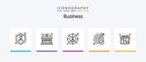 Business Line 5 Icon Pack inklusive Plan. Teilen. Versicherung. Soziales Netzwerk. Verbindungen. kreatives Symboldesign vektor