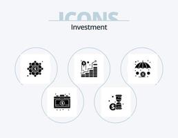 investering glyf ikon packa 5 ikon design. . försäkring. investering. finansiera. framgångsrik vektor