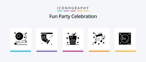 Party Glyph 5 Icon Pack inklusive Party. mischen. Eimer. Gruppe. Geburtstag. kreatives Symboldesign vektor