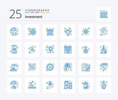 investering 25 blå Färg ikon packa Inklusive dollar. seo. investering. investering. pärla vektor