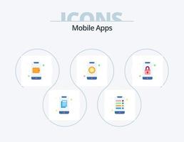 mobil appar platt ikon packa 5 ikon design. app. pengar. Ansökan. valuta. app vektor