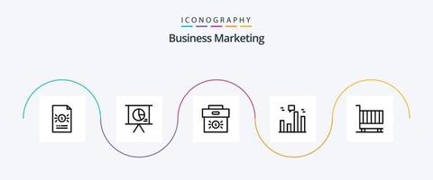 Business Marketing Line 5 Icon Pack inklusive Grafik. Unternehmen. rutschen. Investition. Unternehmen vektor