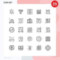 25 kreative Symbole, moderne Zeichen und Symbole von Magnet-Webschrankseiten, bearbeitbare Vektordesign-Elemente vektor