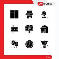 fast glyf packa av 9 universell symboler av rabatt styrelse amerikansk tecken handla redigerbar vektor design element