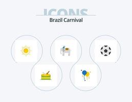 brasilien karneval flach icon pack 5 icon design. Karneval. Brasilien. Brasilien. Sonnenuntergang. Sonne vektor