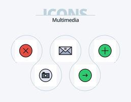 Multimedia-Linie gefüllt Icon Pack 5 Icon-Design. Stift. herunterladen. Multimedia. Nieder. Multimedia vektor
