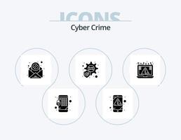 Cyber-Kriminalität Glyphen-Icon-Pack 5 Icon-Design. . Notiz. Spam. Cyber. Verbindung vektor