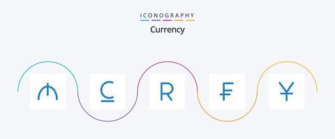 valuta blå 5 ikon packa Inklusive yen. yuan. afrikanska. dollar. kontanter vektor