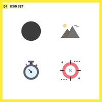 Stock Vector Icon Pack mit 4 Linienzeichen und Symbolen für Verbindungskarte Ägypten Pyramidenstift editierbare Vektordesign-Elemente