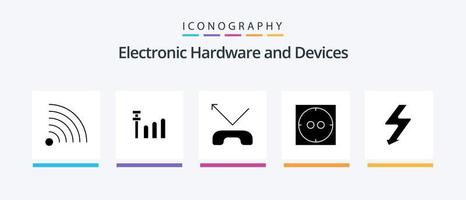 Geräte Glyph 5 Icon Pack inklusive . elektrisch. Foto. kreatives Symboldesign vektor