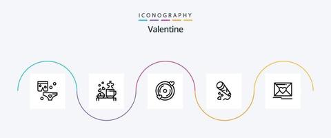 valentine linje 5 ikon packa Inklusive kärlek. alla hjärtans dag. te. alla hjärtans dag. kärleksfull vektor