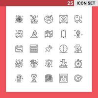 25 thematische Vektorlinien und editierbare Symbole des asiatischen Kokosnussfans des Festivals elektrische editierbare Vektordesign-Elemente vektor
