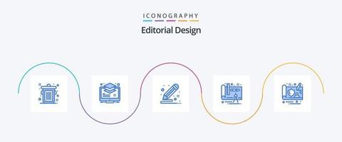 redaktionell design blå 5 ikon packa Inklusive design. planen. Färg. design. måla vektor