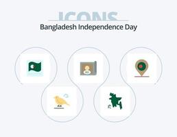 bangladesh oberoende dag platt ikon packa 5 ikon design. bangladash. plats. flagga. internationell. Land vektor