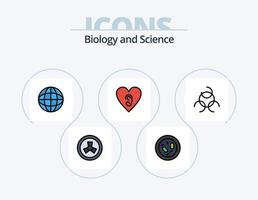 biologi linje fylld ikon packa 5 ikon design. bakterie. kemi. biologi. biologi. prov vektor