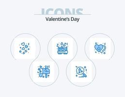 Valentinstag blau Icon Pack 5 Icon Design. Liebe. Liebe Bett. Dekoration. Liebe. Bett vektor