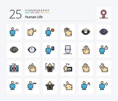 menschliches Icon-Pack mit 25 Zeilen, einschließlich Gesicht. Verstand. Benutzerbild. behalten. Minus- vektor