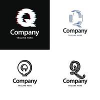 brev q stor logotyp packa design kreativ modern logotyper design för din företag vektor