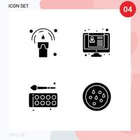 Stock Vector Icon Pack mit 4 Zeilenzeichen und Symbolen für Kerzenfarbe Nacht Bewerbung Bildung editierbare Vektordesign-Elemente