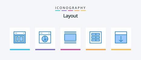 Layout Blue 5 Icon Pack inklusive Layout. Design. Kuchen. vertikal. Layout. kreatives Symboldesign vektor