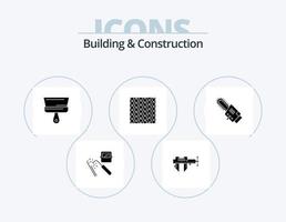 Bau- und Konstruktions-Glyphen-Icon-Pack 5-Icon-Design. Quadrat. Boden. Reparatur. Fliese. Pinsel vektor