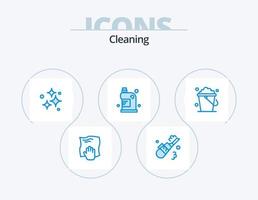 rengöring blå ikon packa 5 ikon design. vätska. rengöring. rör. rena. tvätta vektor