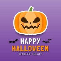 Happy Halloween Banner Vorlage mit gruseligen Kürbis vektor