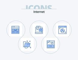 internet blå ikon packa 5 ikon design. Graf. webb. bokmärke. manus. utveckling vektor