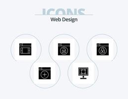 Webdesign-Glyphen-Icon-Pack 5 Icon-Design. Netz. sperren. Programm. Design. Handy, Mobiltelefon vektor