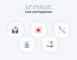 Liebe flach Icon Pack 5 Icon Design. Rohr. Labor. Valentinstag. Herz. Herz vektor