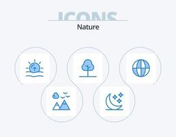 Natur blau Icon Pack 5 Icon Design. Natur. Erde. Natur. Natur. Baum vektor