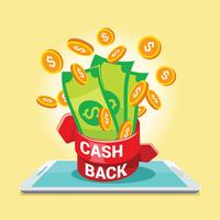 Digitale Zahlung oder Online-Cashback-Service vektor