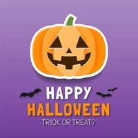 Happy Halloween Poster Vorlage oder Banner Vorlage, Hintergrund für Happy Halloween Trick oder Treat Party Einladung, gruseliger Kürbis, Vektor-Illustration. vektor
