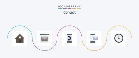 Kontakt Flat 5 Icon Pack inklusive Handy. Kontakt. Email. abgehend. Kontakt vektor