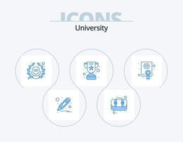 universitet blå ikon packa 5 ikon design. grad. högskola. trofé. prestation vektor