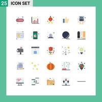 universell ikon symboler grupp av 25 modern platt färger av delad internet värd dekoration kärlek tycka om redigerbar vektor design element