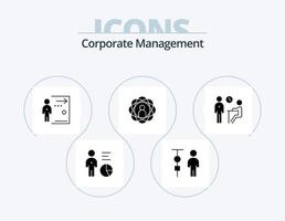 Corporate Management Glyph Icon Pack 5 Icon Design. Person. Fähigkeiten. Unternehmensführung. Person. gefeuert vektor