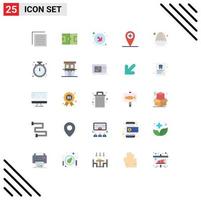 Stock Vector Icon Pack mit 25 Linienzeichen und Symbolen für Ei-Baby-Fußball-Standort fügen Sie bearbeitbare Vektordesign-Elemente hinzu