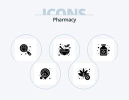 Apotheken-Glyphen-Icon-Pack 5 Icon-Design. medizinisch. Gegenmittel. Untersuchung. Apotheke. Granatwerfer vektor